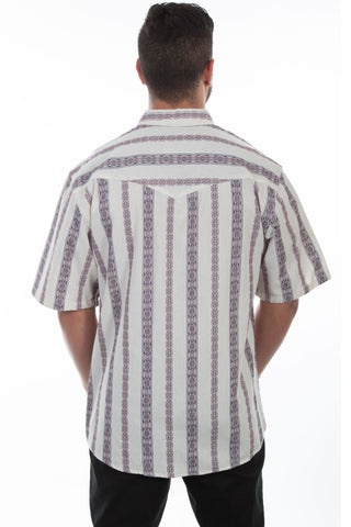 Dobby Stripe Shirt Cream Shirt