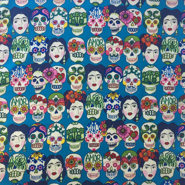 SKULLS BANDANA 22" 4210 TURQ.
