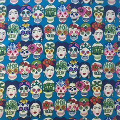 SKULLS BANDANA 22" 4210 TURQ.