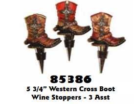 Cross Boot Wine Stopper  85386