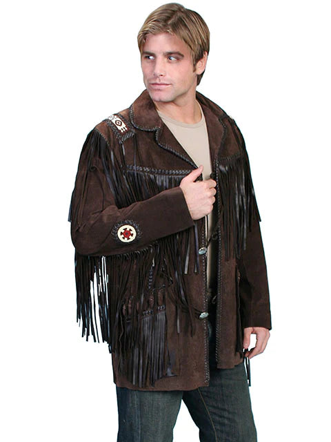 Mens Fringe With Bead Jacket Jacket