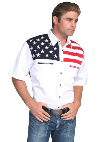 Short Sleeve Red/White /Blue Shirt