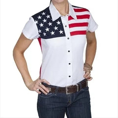 Capsleeve Color White Shirt