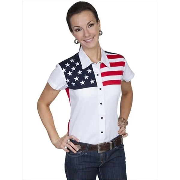 Capsleeve Color White Shirt