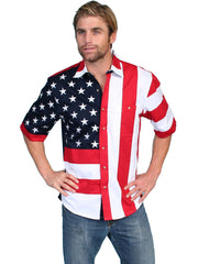 MEN' SS Star& Stripe Shirt 029