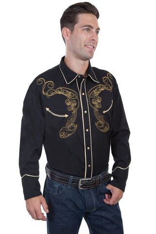 Snake & Skull Emb Black Shirt