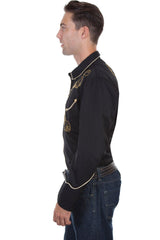 Snake & Skull Emb Black Shirt