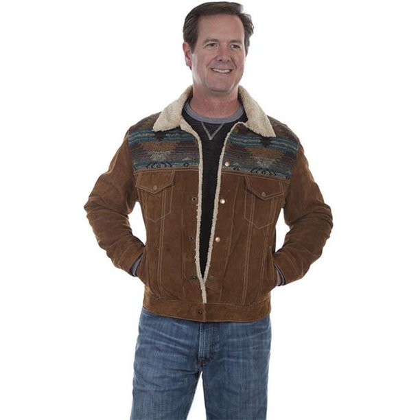 Knit Inset Jacket Brown Jacket