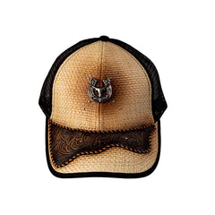 Steer Skull Horseshoe Cap