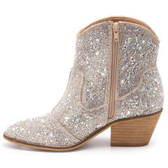 RHINESTONE SHORT BOOTS 0016