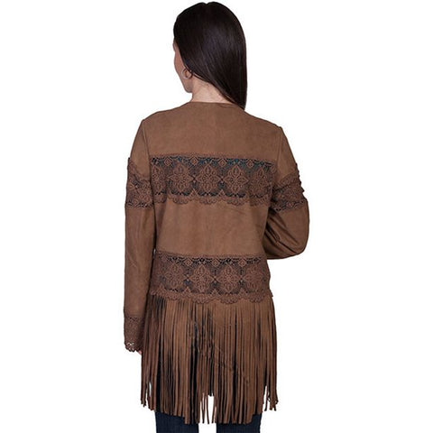Carmal Brn Fringe Jacket
