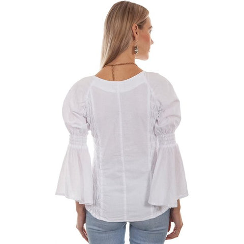 Lace Up Blouse White Blouse