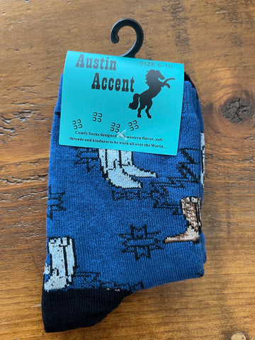 Sock Blue With Boots Socks