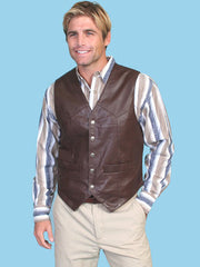 Snap Front Leather Vest