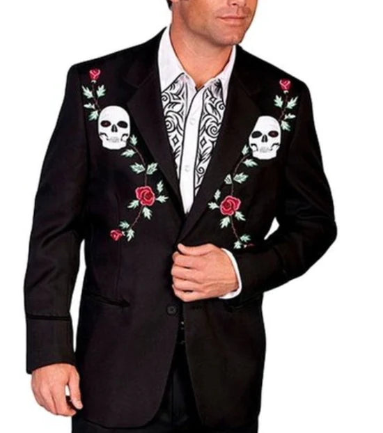 Skull & Roses Blazer Black Jacket