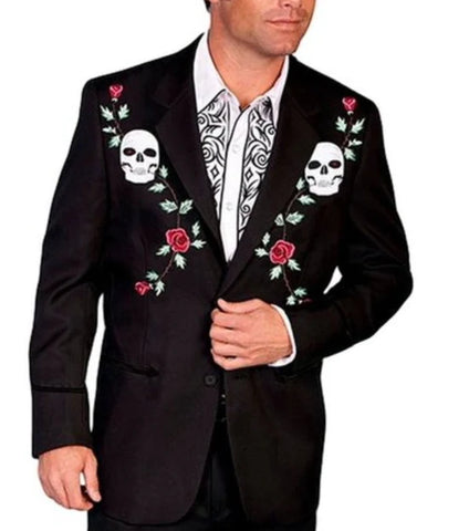 Skull & Roses Blazer Black Jacket