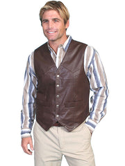 Snap Front Leather Vest 507
