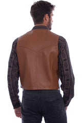 Snap Front Leather Vest 507