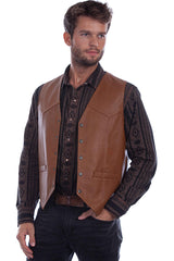 Snap Front Leather Vest 507