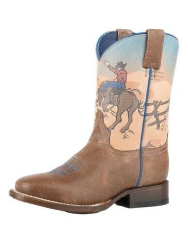 Vintage Brown Leather Vamp Boots