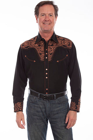 Floral Embroidered Men's Shirt 634
