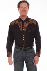 Floral Embroidered Men's Shirt 634