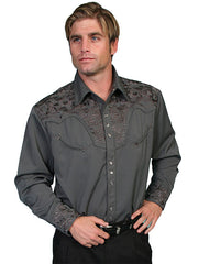 Floral Embroidered Men's Shirt 634