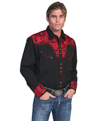 Floral Embroidered Men's Shirt 634