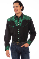 Floral Embroidered Men's Shirt 634