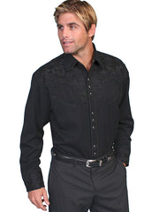 Floral Embroidered Men's Shirt 634