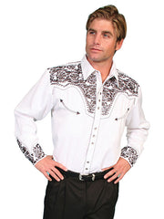 Floral Embroidered Men's Shirt 634