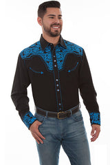 Floral Embroidered Men's Shirt 634