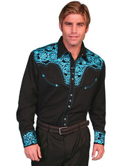 Floral Embroidered Men's Shirt 634