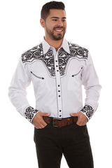 Floral Embroidered Men's Shirt 634