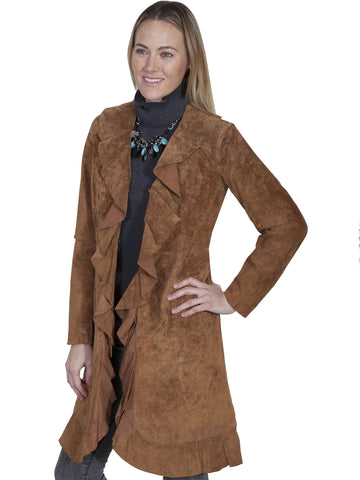 Ruffle Suede Jacket