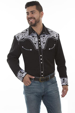 Floral Embroidered Men's Shirt 634