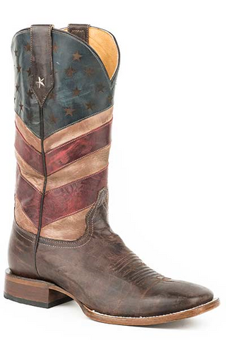 AMERICAN FLAG BURNISHED BRN BOOTS