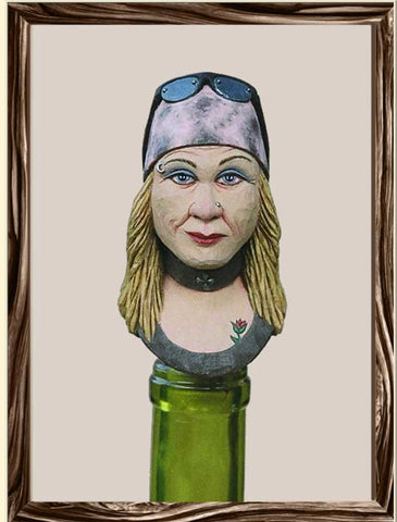 Highway Rose Biker Western Wine Bottle Stopper