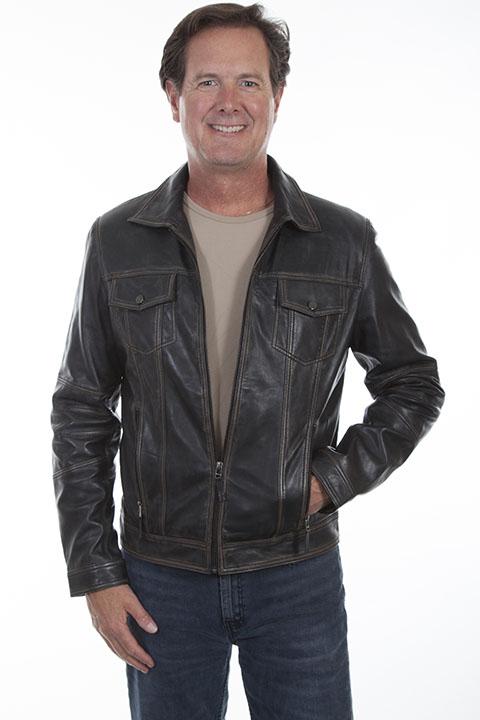 BLACK VINTAGE LEATHER JACKET