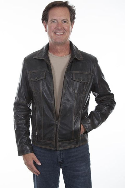 BLACK VINTAGE LEATHER JACKET